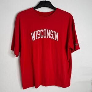 Wisconsin Red Embroidered T-Shirt P2 Hybrid Player XL College Game Day Tee